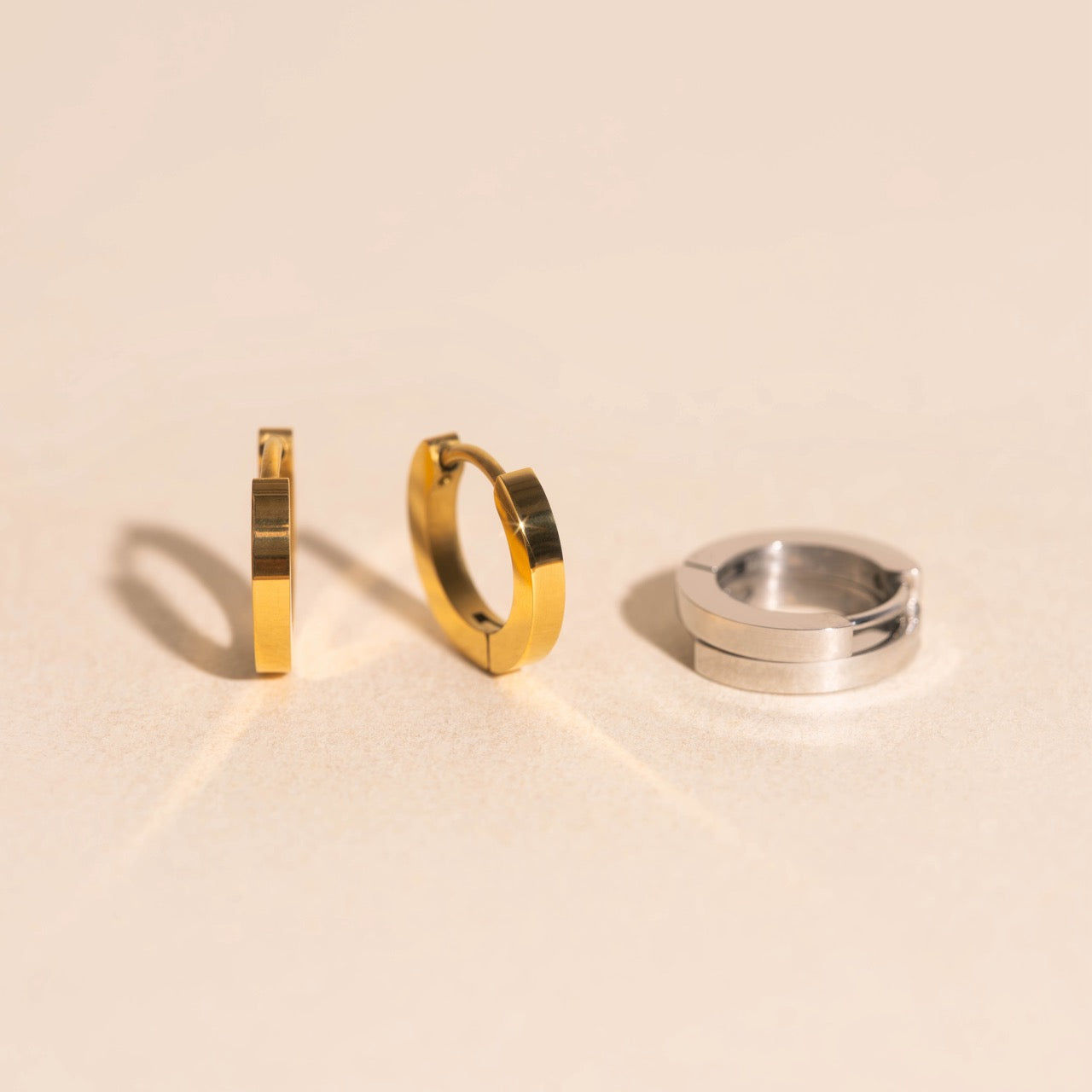 Smooth Huggie Hoop Earrings