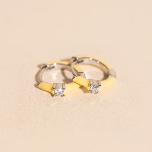 Color Pop Crystal Huggie Hoop Earrings