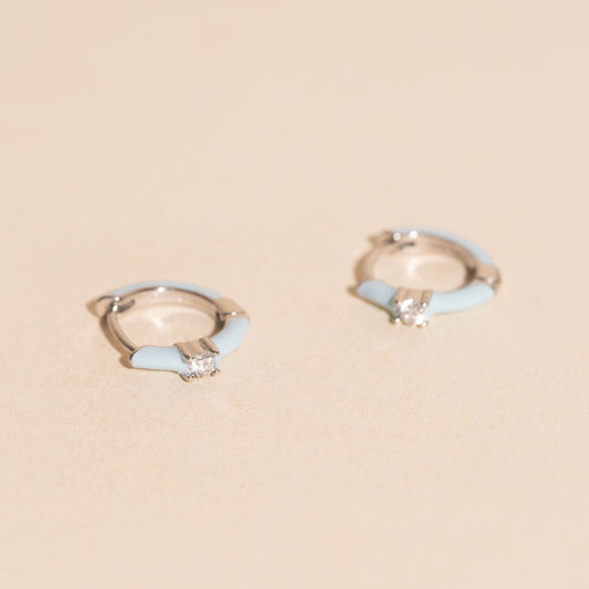 Color Pop Crystal Huggie Hoop Earrings