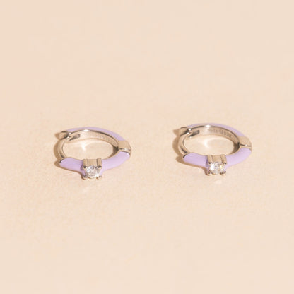 Color Pop Crystal Huggie Hoop Earrings