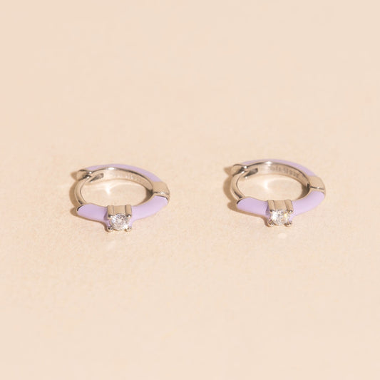 Color Pop Crystal Huggie Hoop Earrings