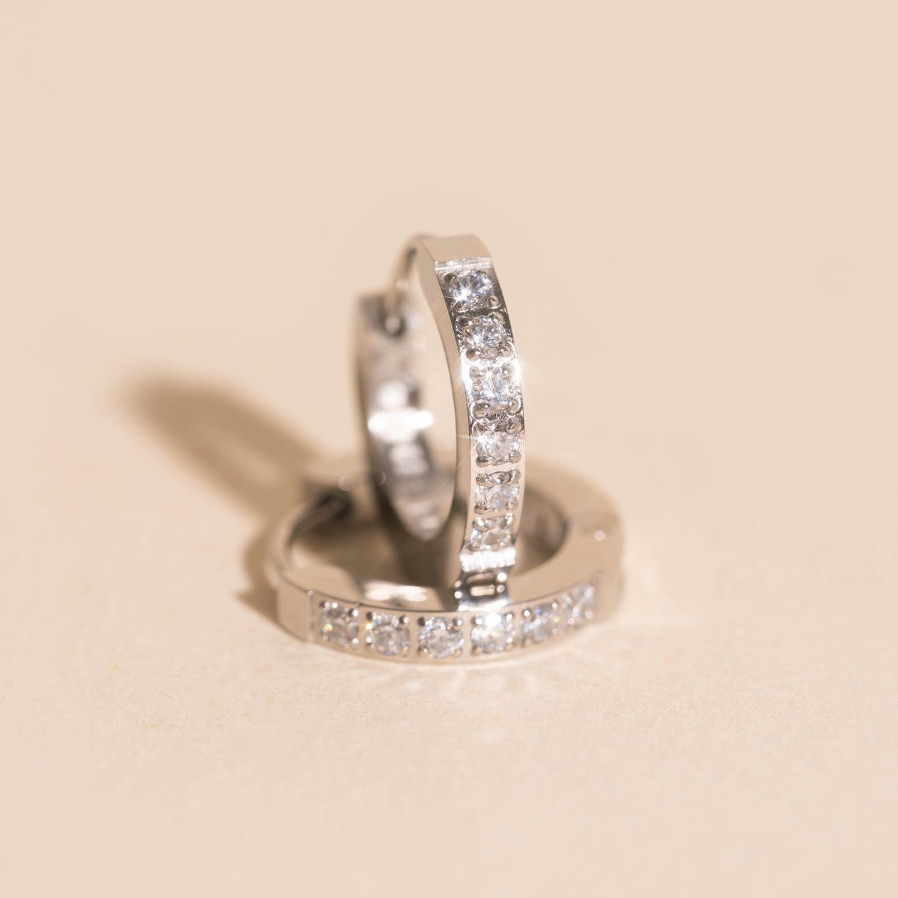 Crystal Huggie Hoop Earrings