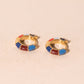 Color Block Chunky Rounded Huggie Hoop Earrings