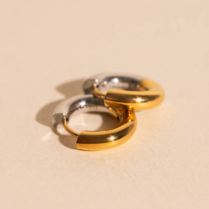 Chunky Rounded Huggie Hoop Earrings