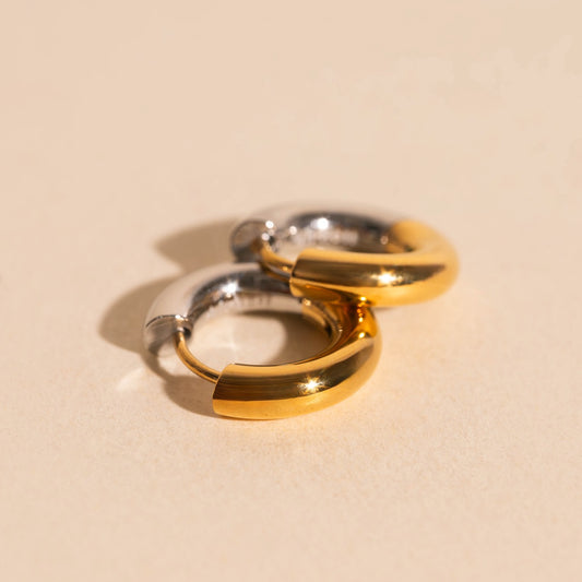 Chunky Rounded Huggie Hoop Earrings