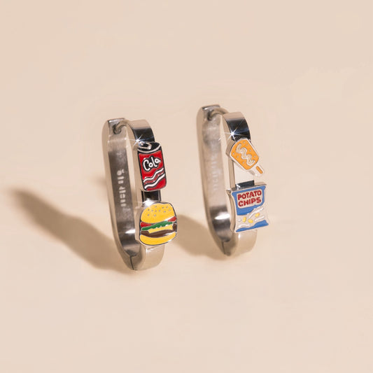 Cookout Food 3D Huggie Hoop Earrings