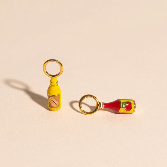 Ketchup & Mustard Huggie Hoop Charms
