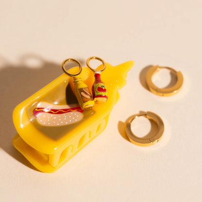 Pack: Ketchup & Mustard Charms, Huggies, & Claw Clip