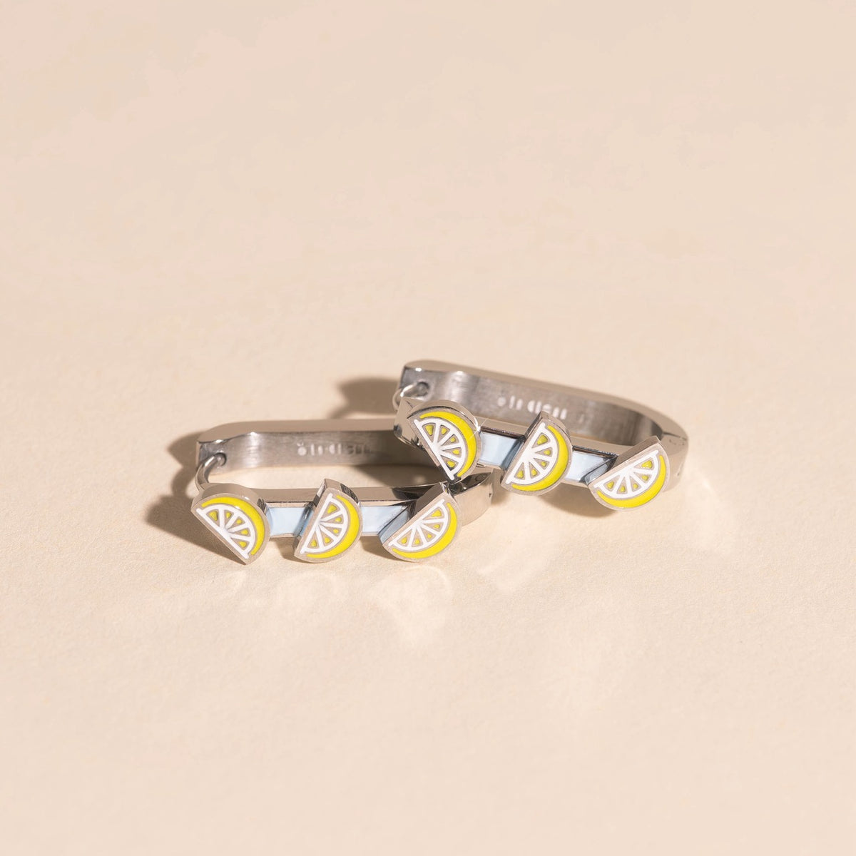 Lemon Slice 3D Huggie Hoop Earrings