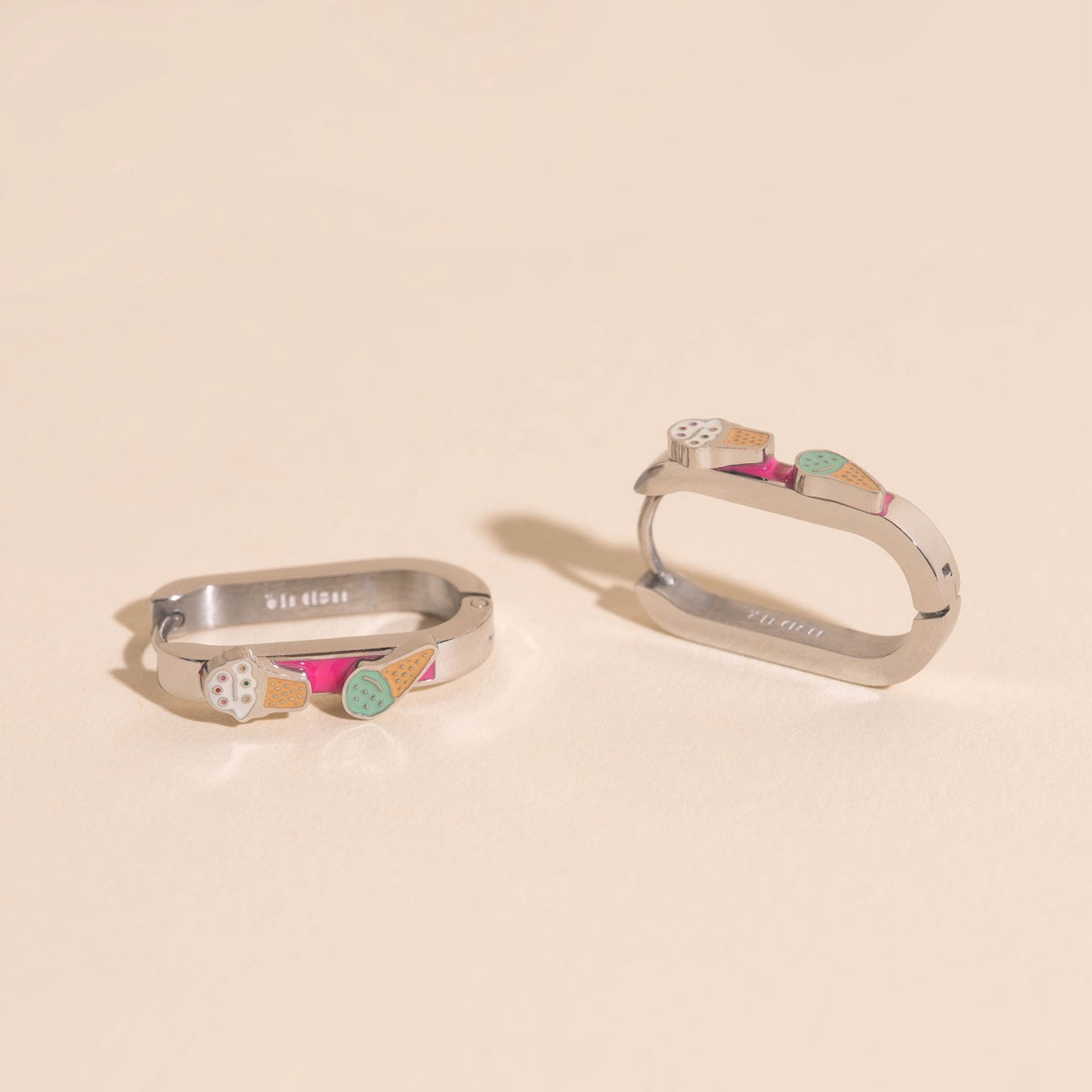 Ice Cream Cones 3D Huggie Hoop Earrings
