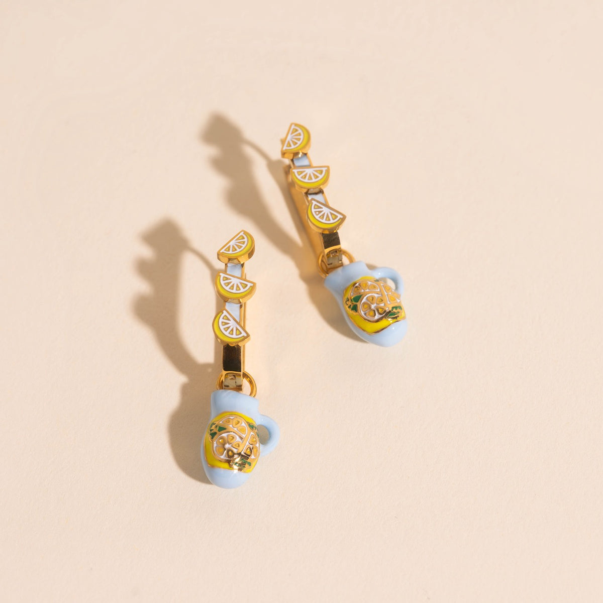Lemon Slice 3D Huggie Hoop Earrings
