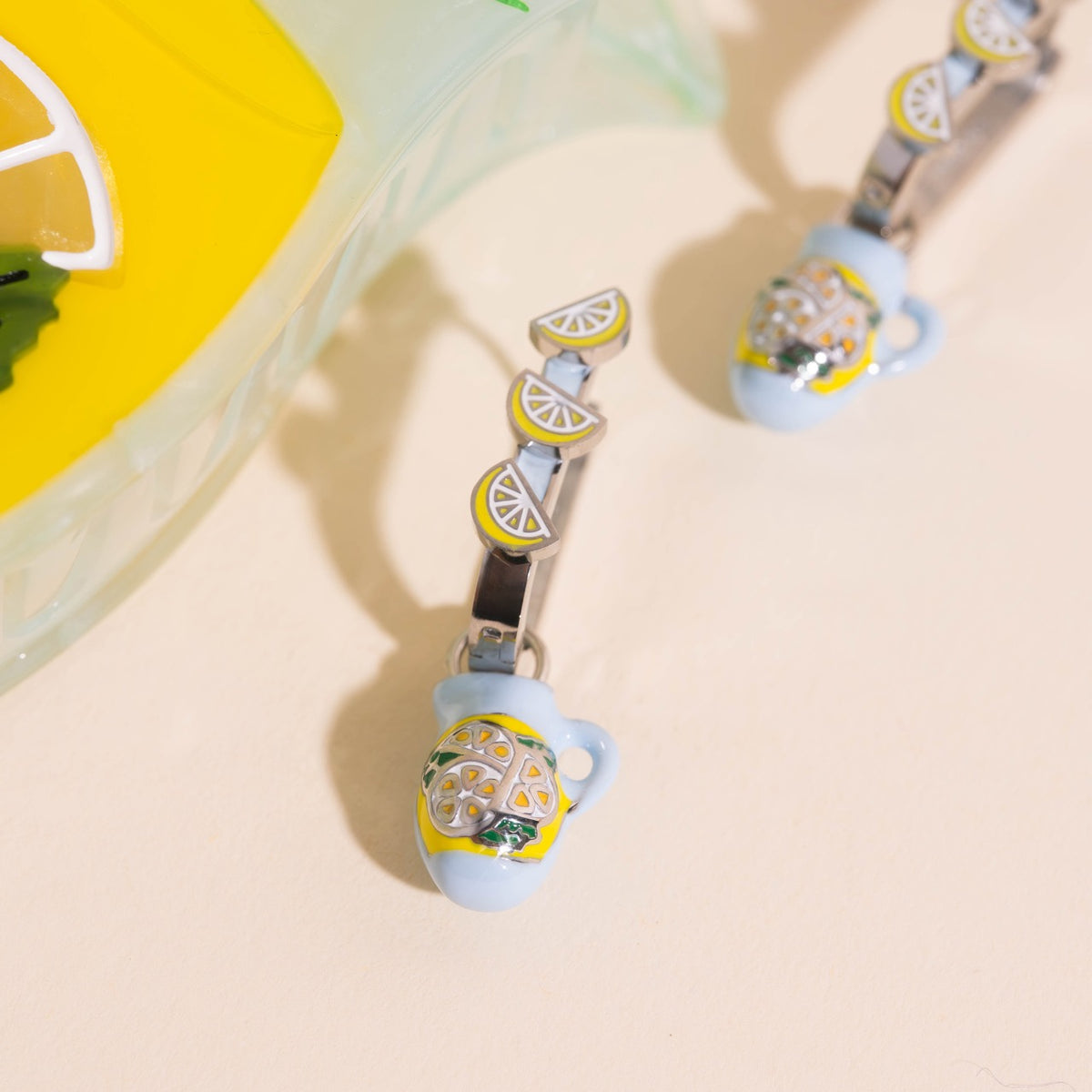 Lemon Slice 3D Huggie Hoop Earrings