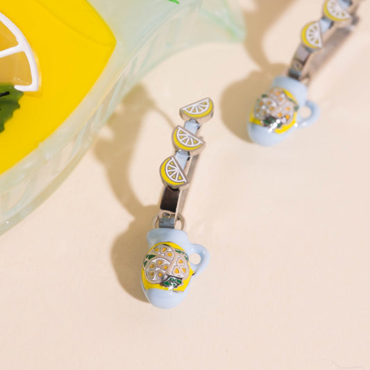 Lemonade Pitcher Huggie Hoop Charms