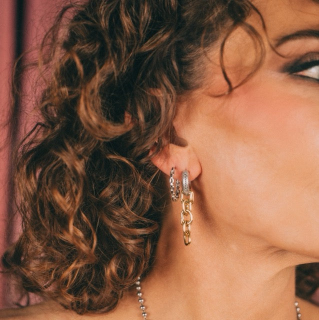 Snake Chunky Huggie Hoop Earrings