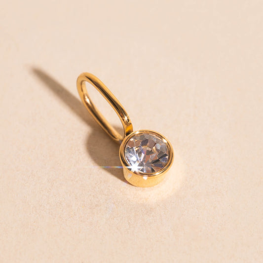 Round Crystal Necklace Charm