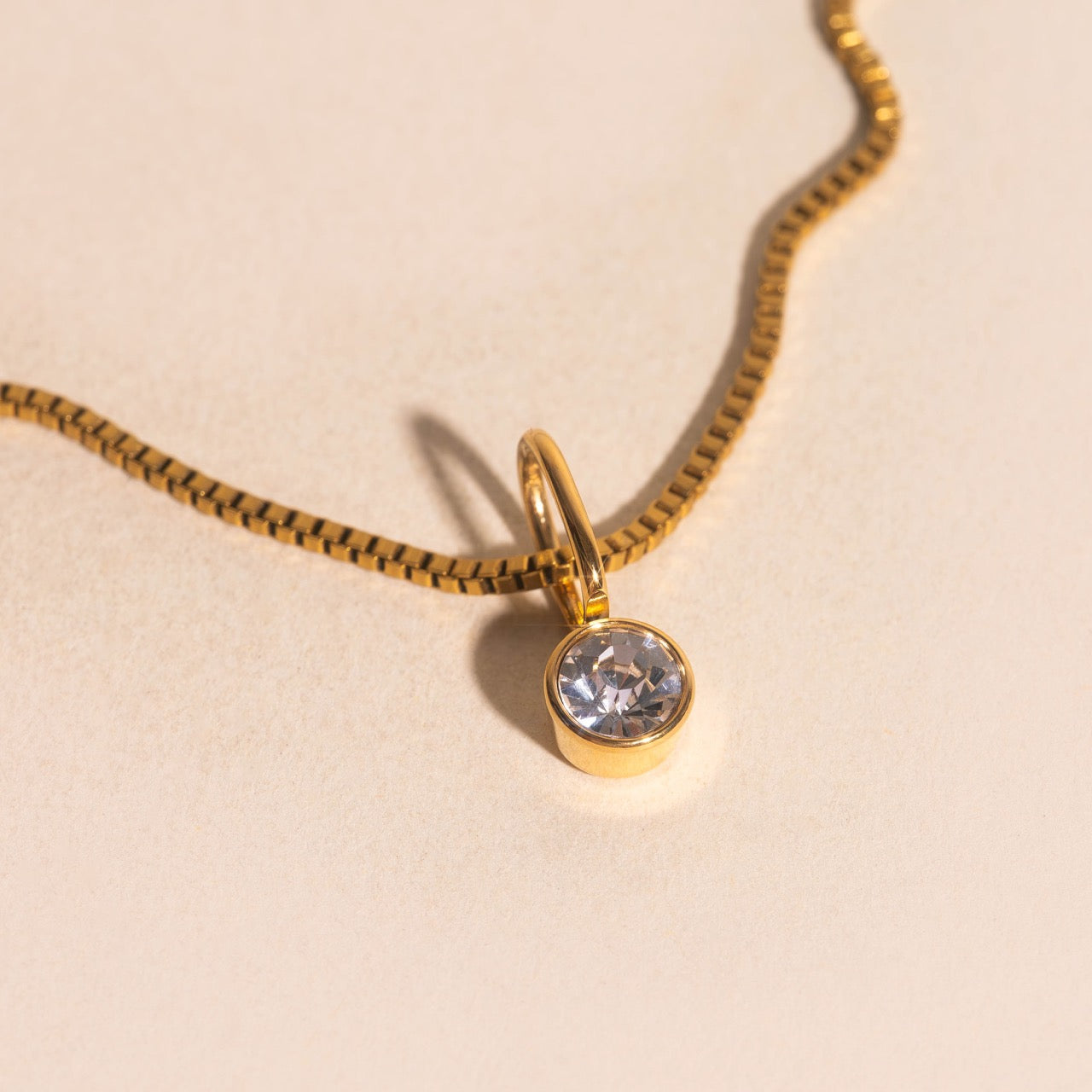 Round Crystal Necklace Charm
