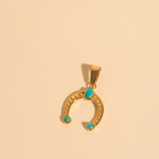 Turquoise Horseshoe Necklace Charm