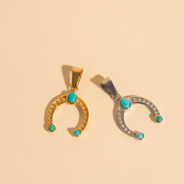 Turquoise Horseshoe Necklace Charm – Oh Clementine