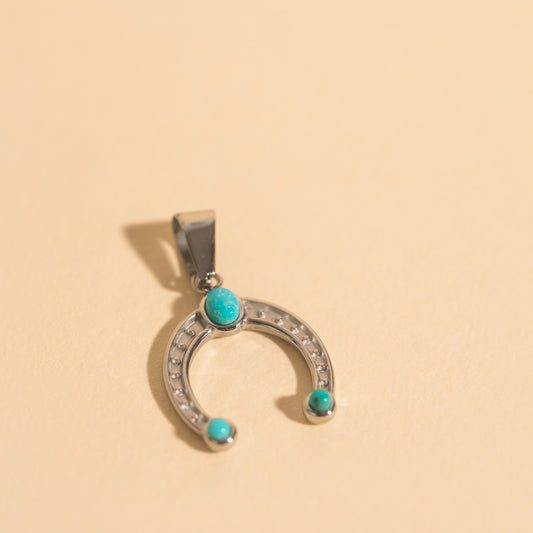 Turquoise Horseshoe Necklace Charm