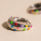Neon Bubbles Teardrop Chunky Huggie Hoop Earrings