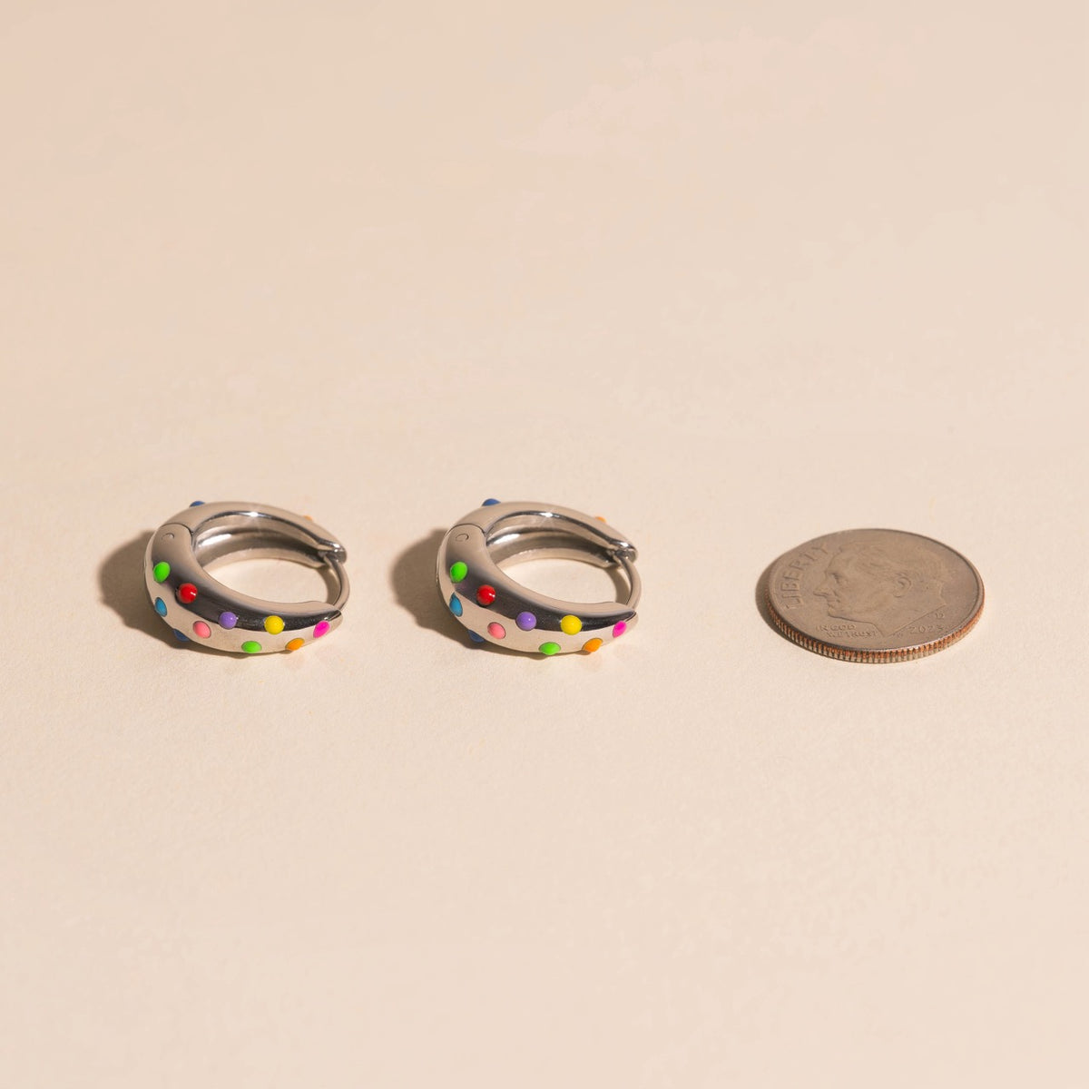Neon Bubbles Teardrop Chunky Huggie Hoop Earrings