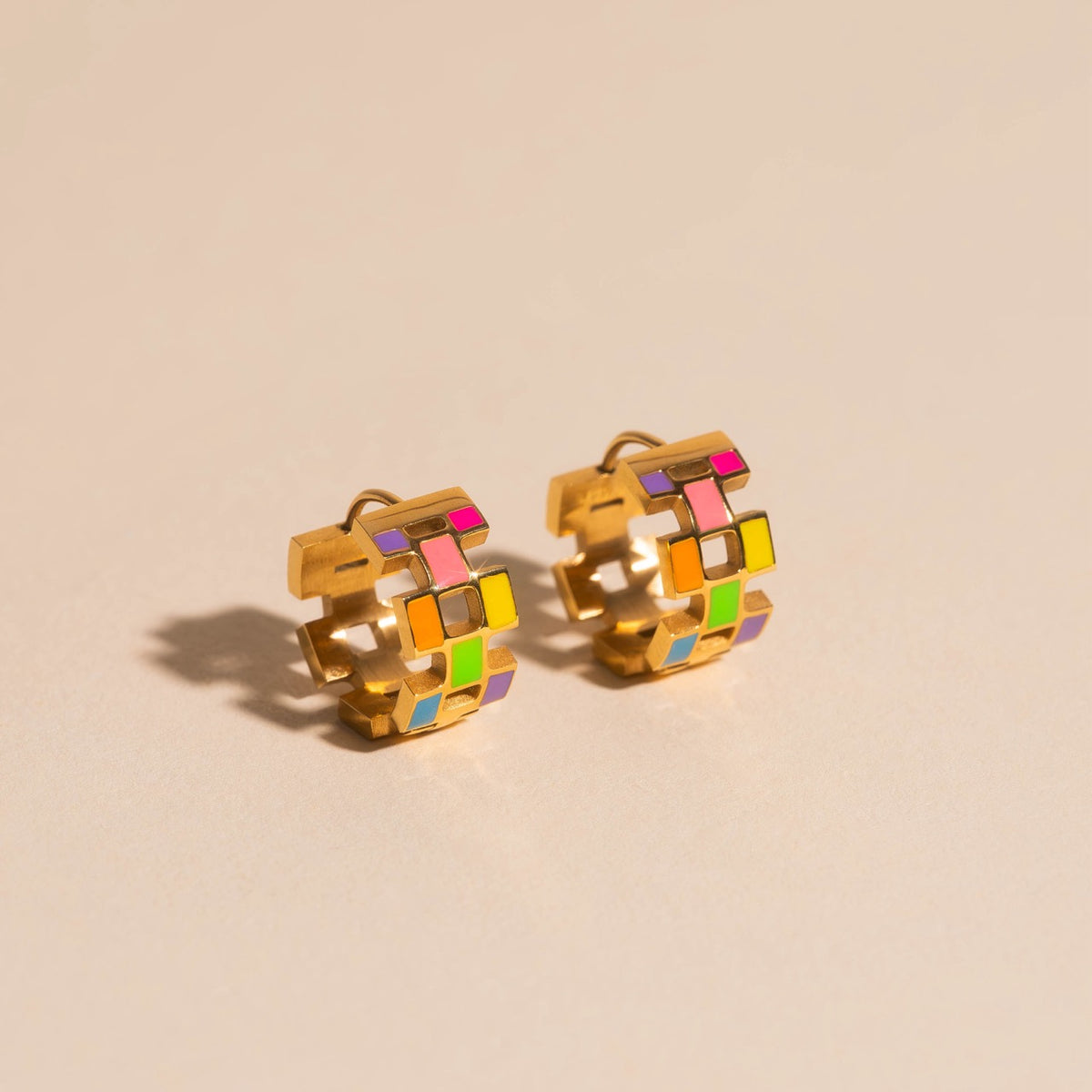 Neon Blanks Super Chunky Huggie Hoop Earrings