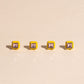 Neon Yellow Square Color Dab Stud Earrings