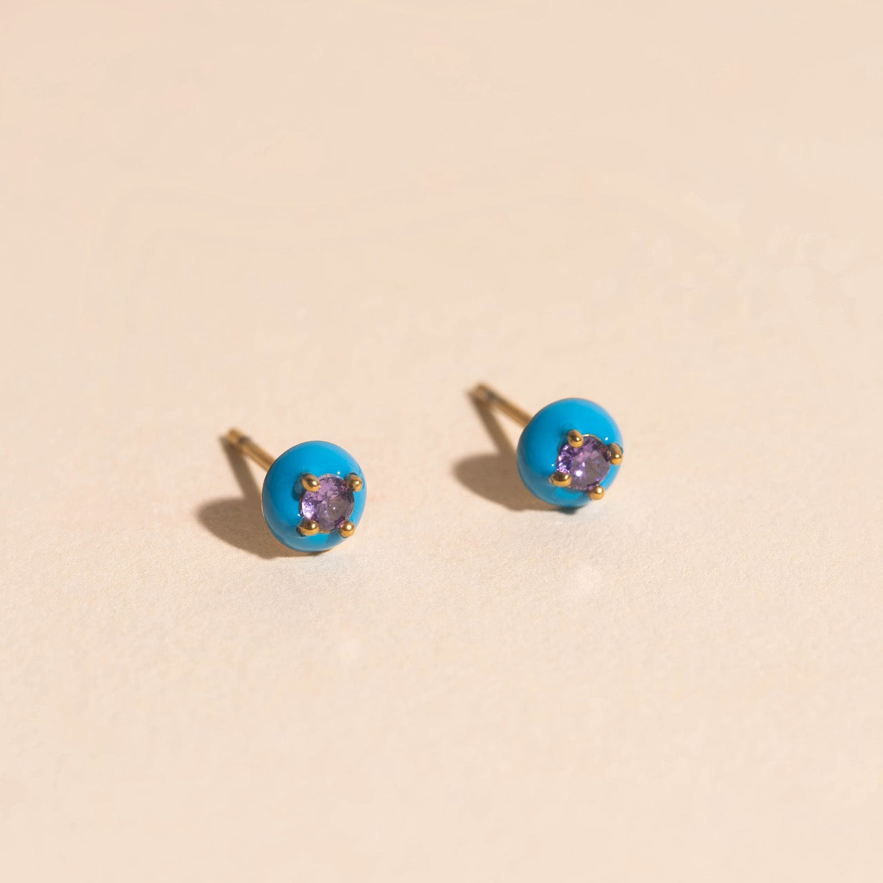 Neon Blue Color Dab Stud Earring