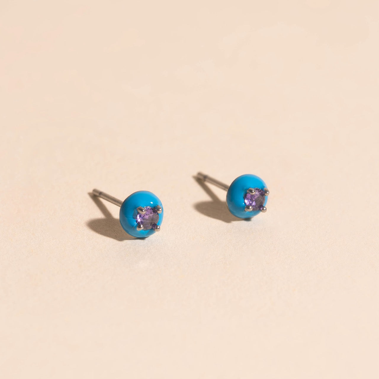 Neon Blue Color Dab Stud Earring