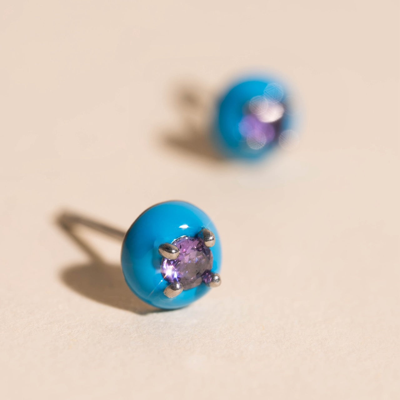 Neon Blue Color Dab Stud Earring