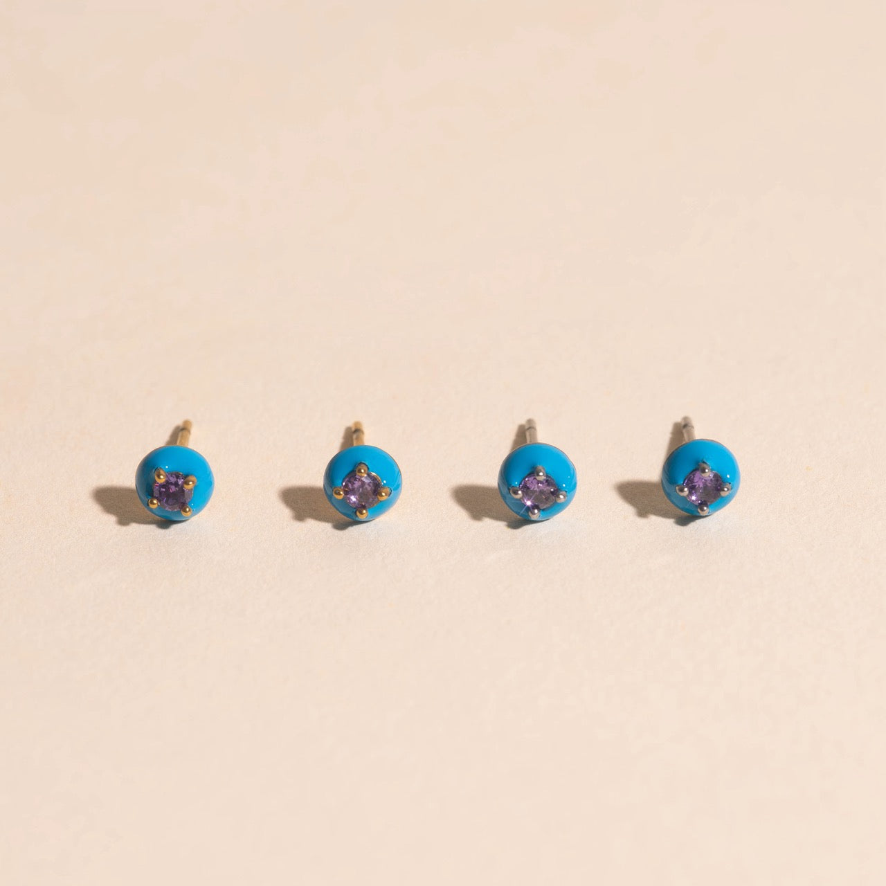 Neon Blue Color Dab Stud Earring