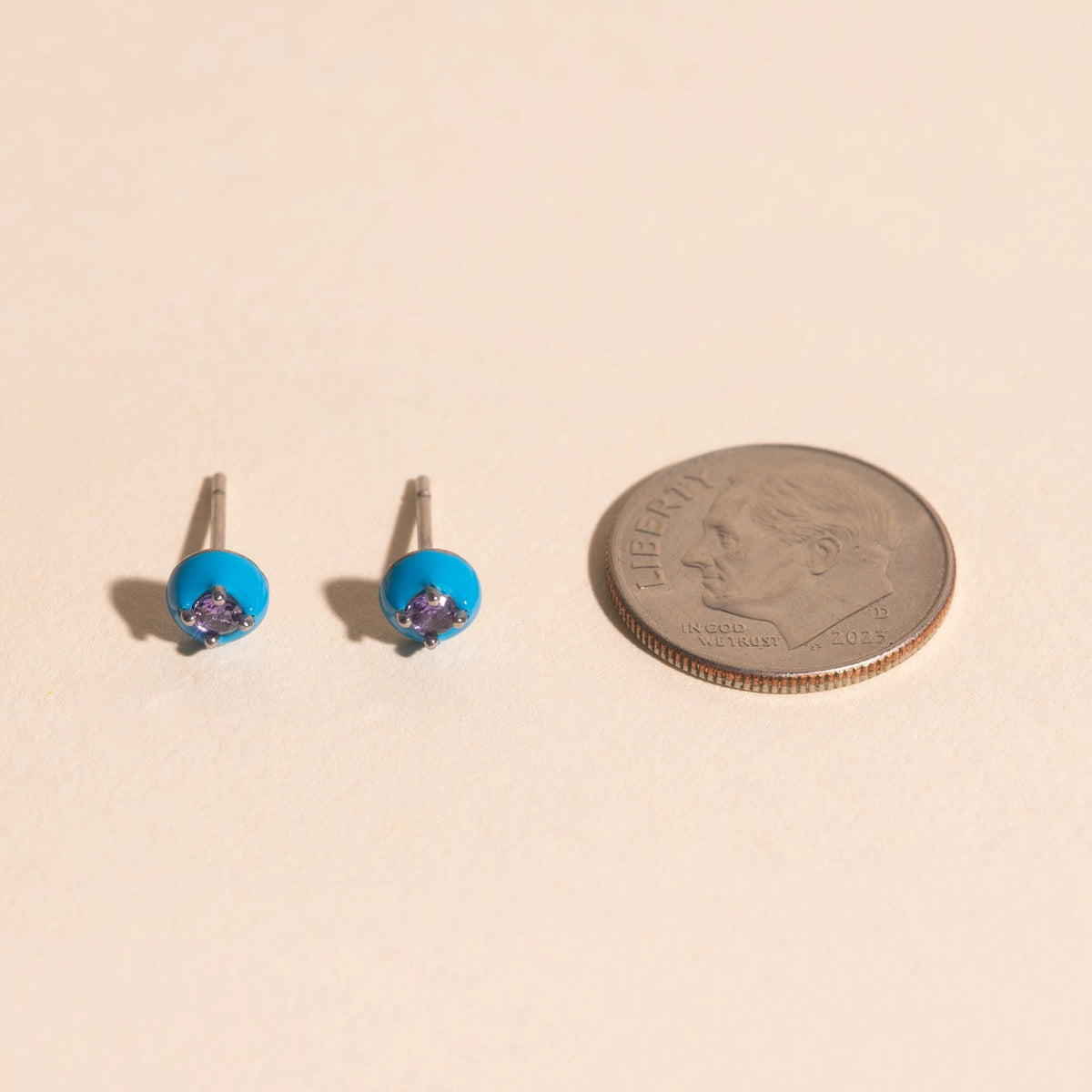 Neon Blue Color Dab Stud Earring