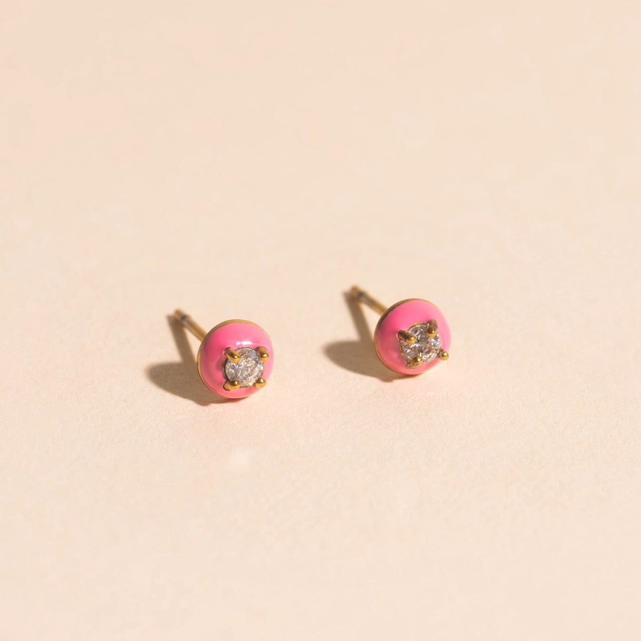 Pink Color Dab Stud Earring
