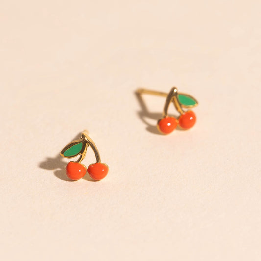 Cherry Tiny Stud Earrings