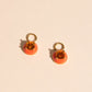 Coral Color Dab Huggie Hoop Charms
