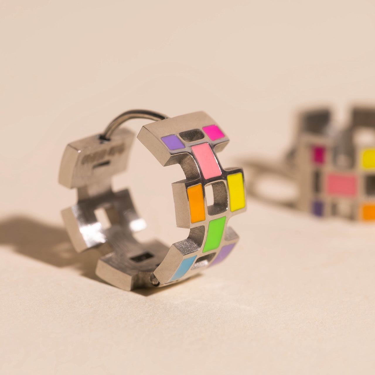 Neon Blanks Super Chunky Huggie Hoop Earrings