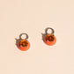 Coral Color Dab Huggie Hoop Charms