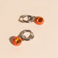 Coral Color Dab Huggie Hoop Charms