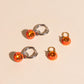 Coral Color Dab Huggie Hoop Charms