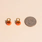 Coral Color Dab Huggie Hoop Charms