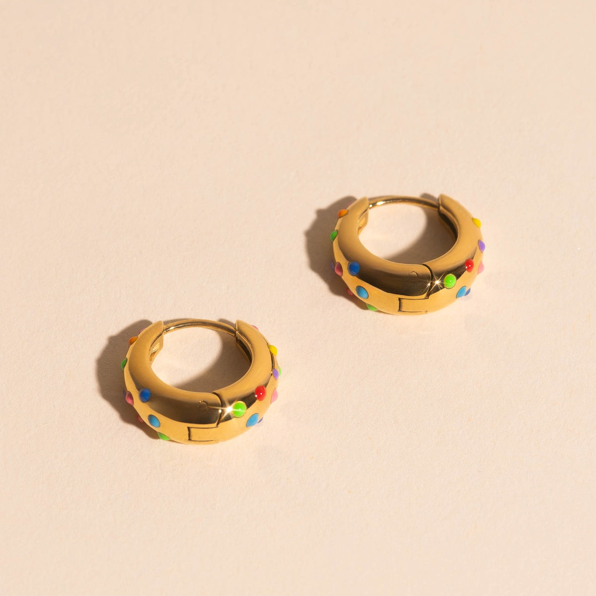 Neon Bubbles Teardrop Chunky Huggie Hoop Earrings