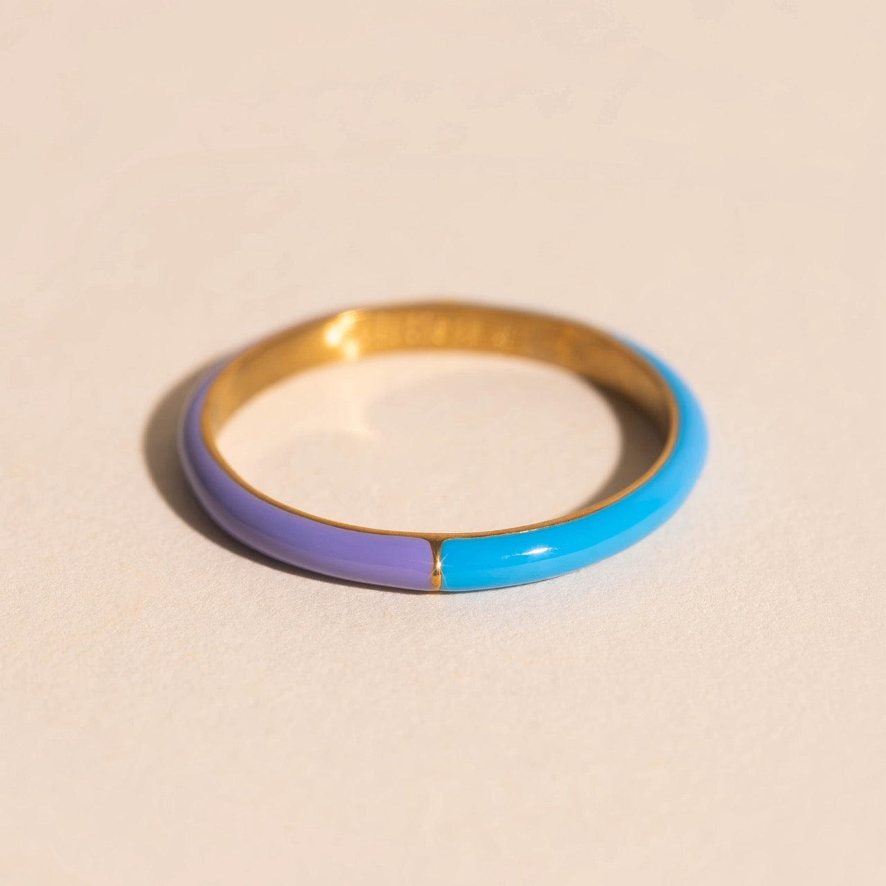 Split Color Neon Purple & Blue Stacker Ring