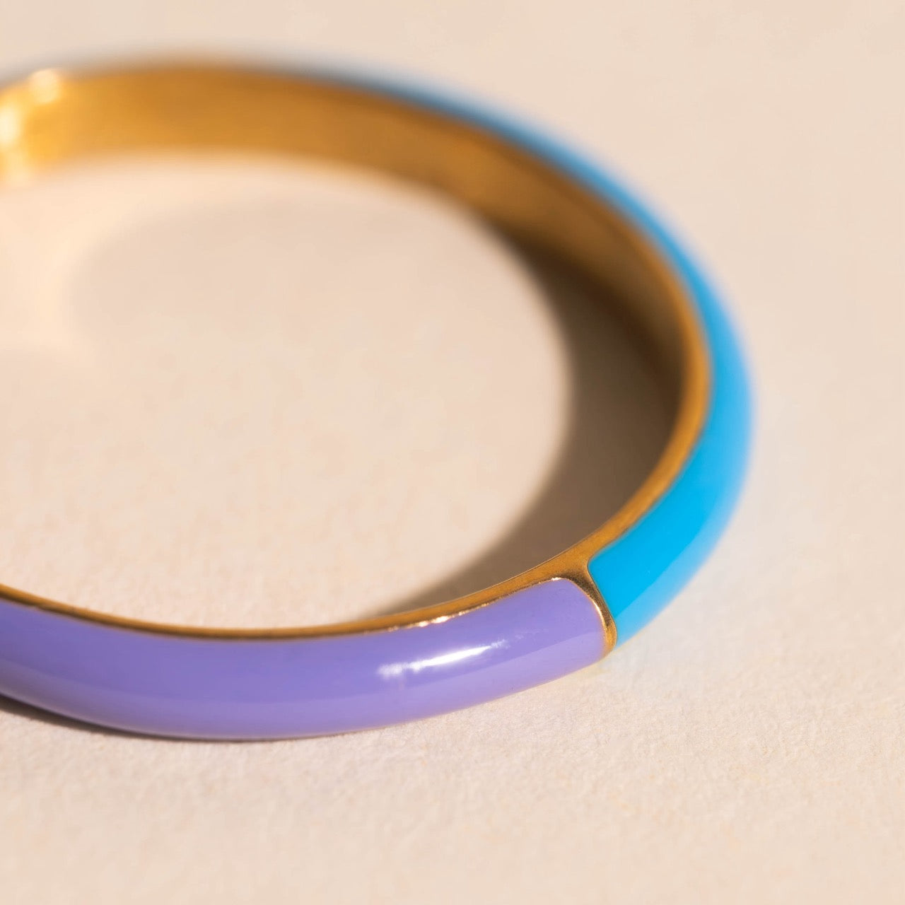Split Color Neon Purple & Blue Stacker Ring