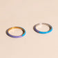 Split Color Neon Purple & Blue Stacker Ring