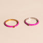 Neon Pink & Orange Crystal Stacker Ring