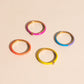 Neon Yellow & Pink Crystal Stacker Ring