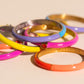 Neon Pink & Orange Crystal Stacker Ring