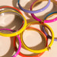 Neon Yellow & Pink Crystal Stacker Ring