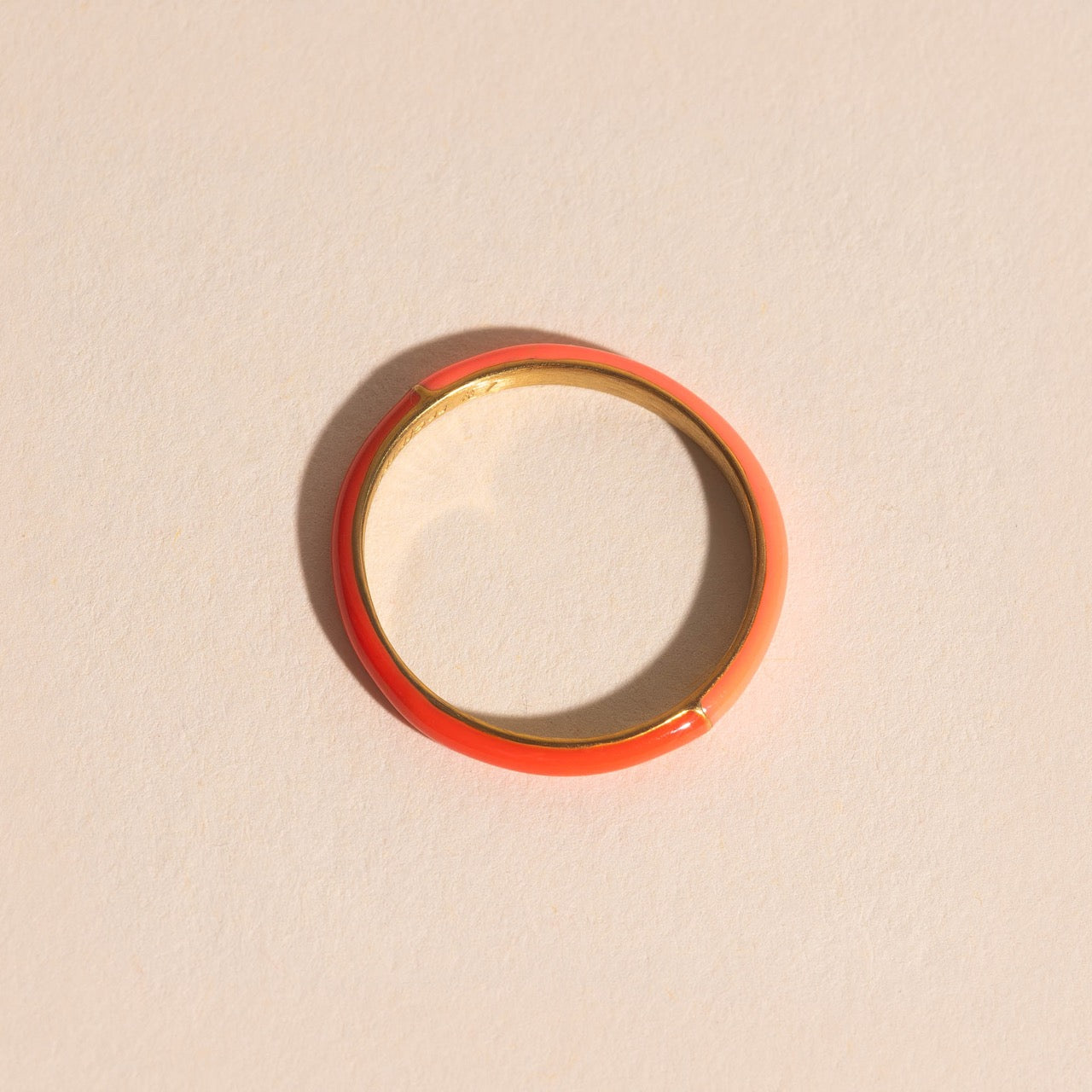 Split Color Neon Red & Pink Stacker Ring