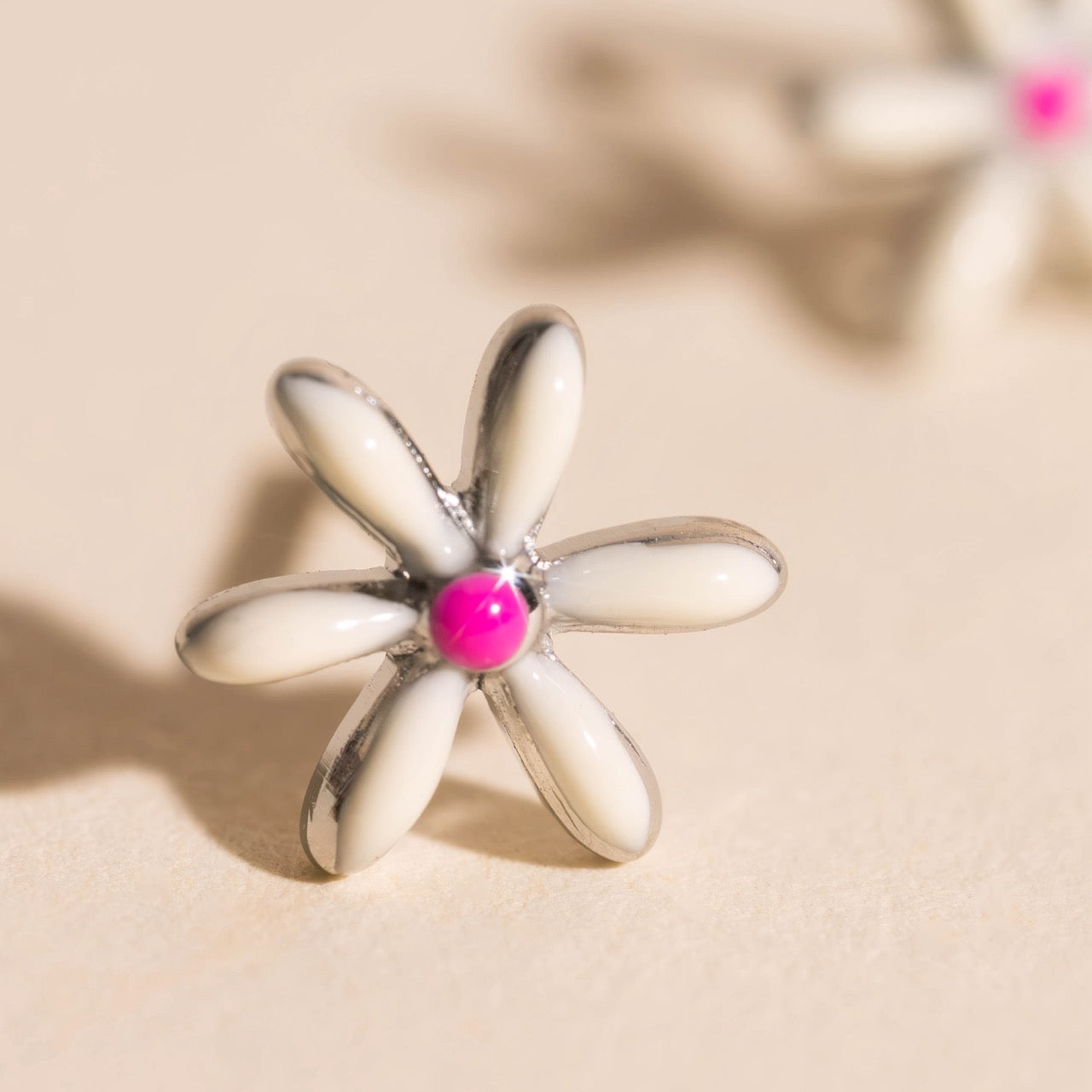 Neon Flower Stud Earrings